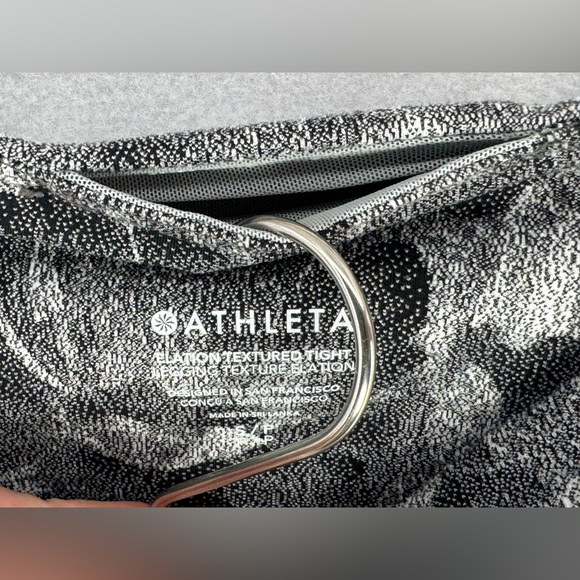 Athleta Women’s Elation Textured Tight black/white Florar Sz S/P Leggings Gym - Picture 6 of 9